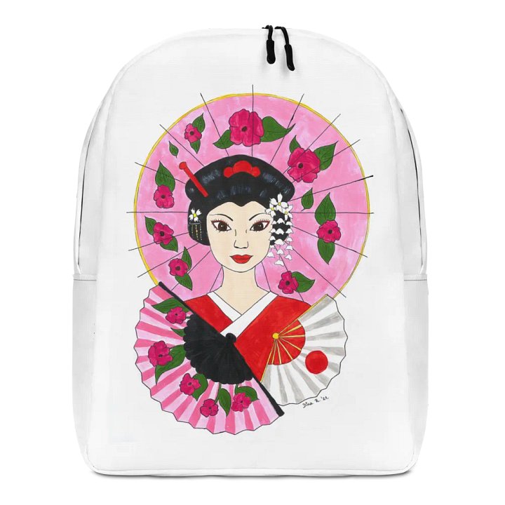 Japanese Geisha (art by Dina R.) acrylic painting picture - Backpack product image (1)
