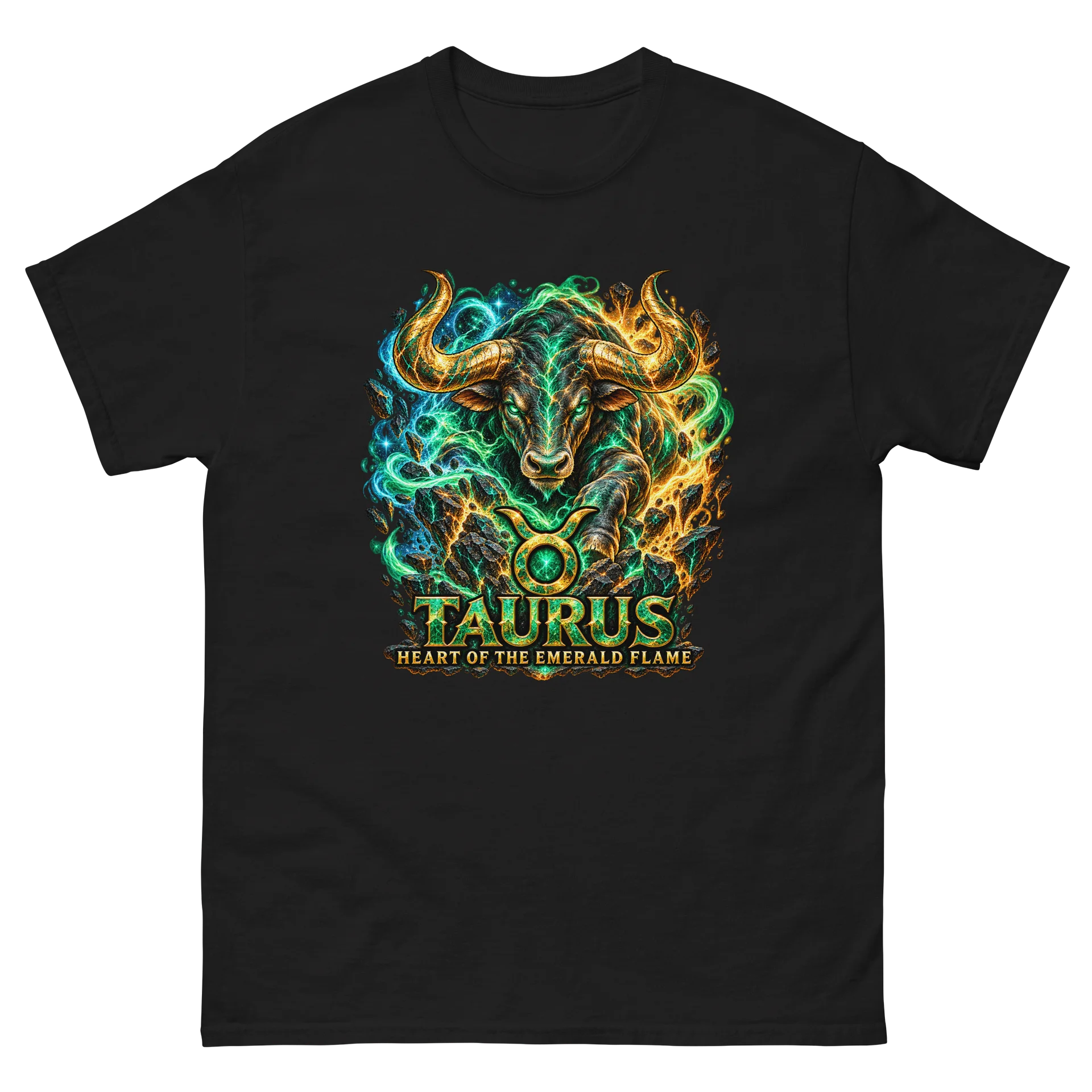Heart of the Emerald Flame — Taurus Zodiac Tee product image (2)