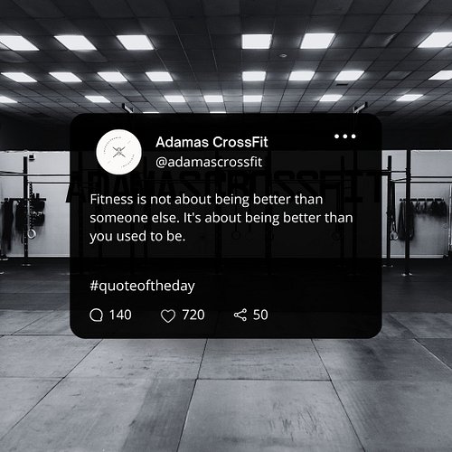 Fitness isn't about being better than others - it's about being better than your past self. Compete with yourself at Adamas C...