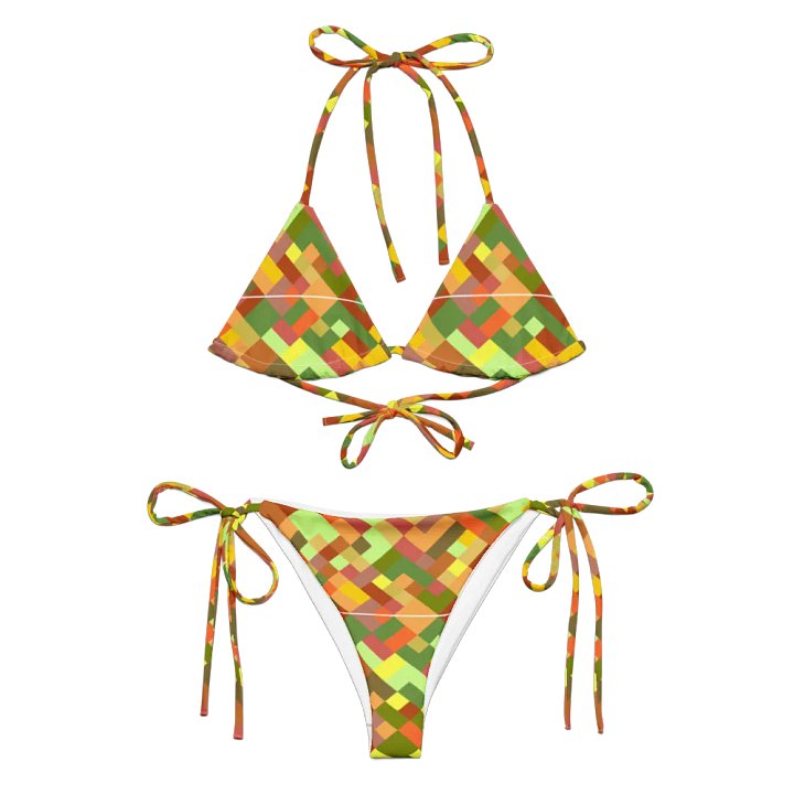 Colorful Mosaic Pattern Design String Bikini - v2 product image (2)