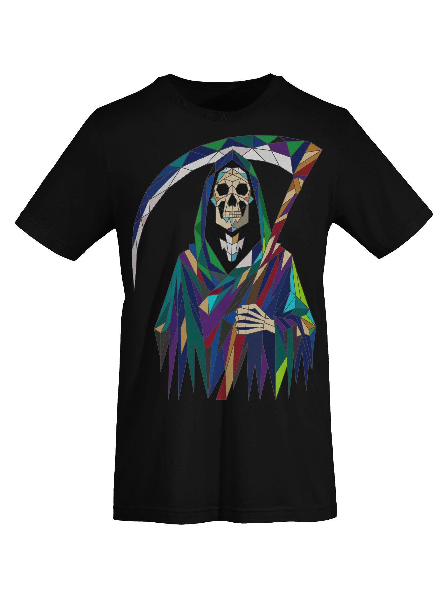 Geometric Grim Reaper T-Shirt | Colorful Skull Graphic Tee product image (7)