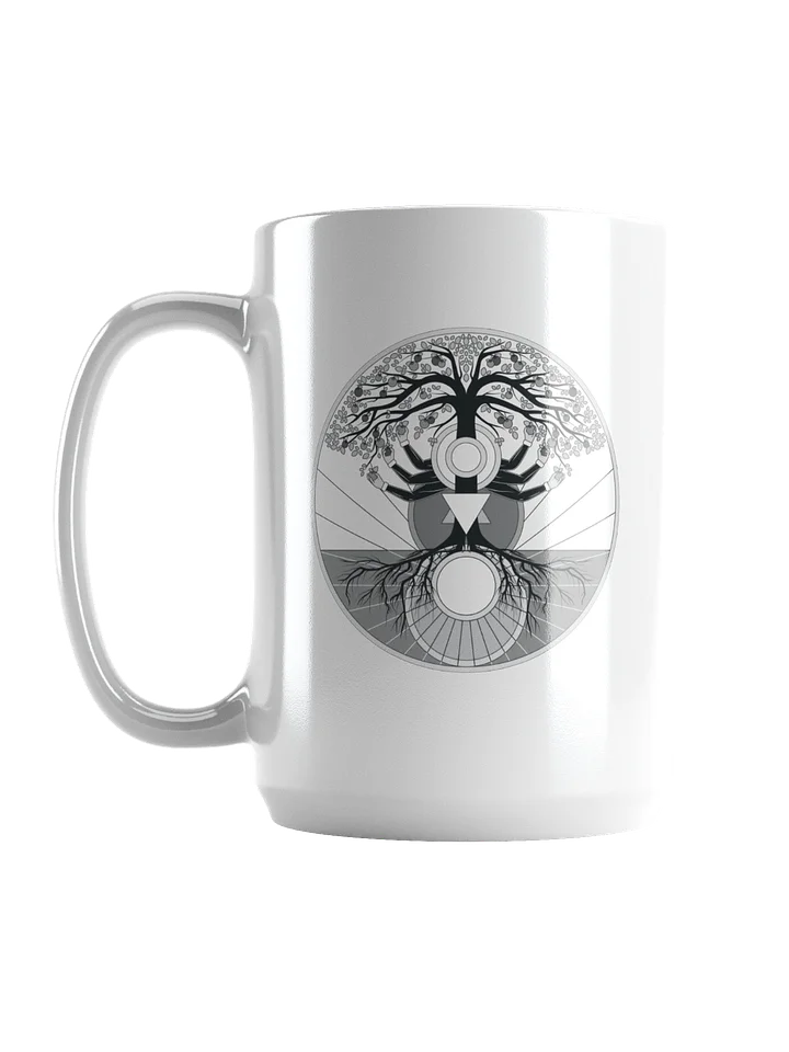 Mug (15 oz)- Tree of Psyche (Origional B&W) on White product image (1)