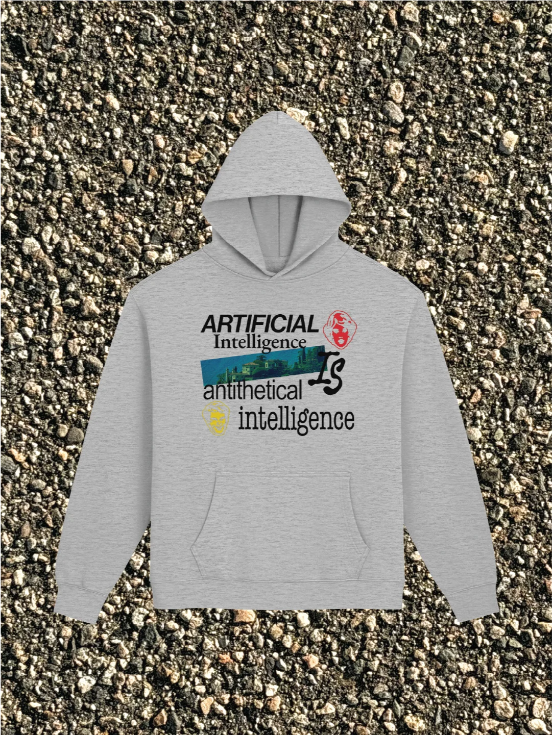 ANTITHETICAL INTELLIGENCE HEATHER GREY HOODIE product image (1)