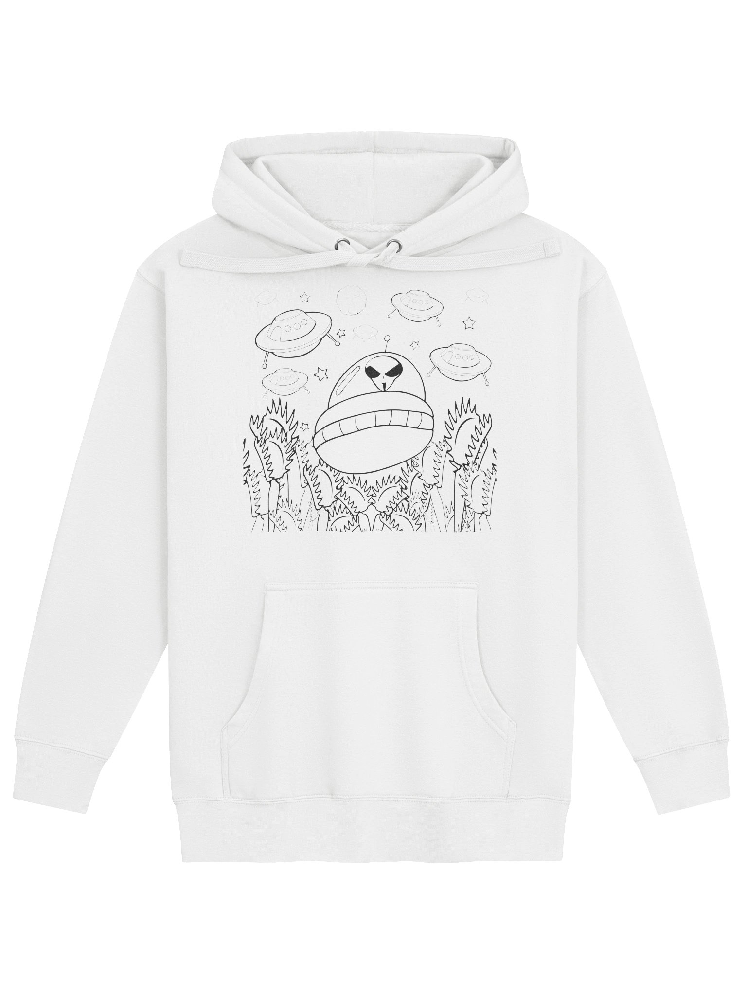 ALIEN INVASION // Premium Heavyweight Graphic Hoodie (White) product image (1)