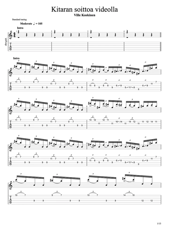 Kitaran Soittoa Videolla (guitar pro tab) product image (1)