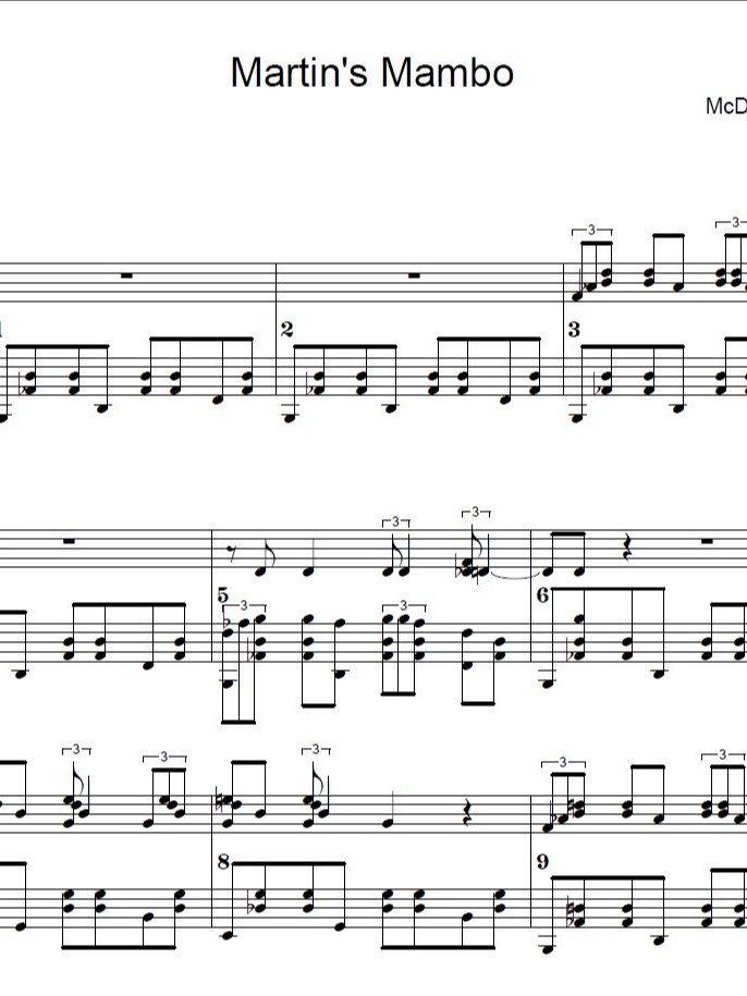 Martin's Mambo - Piano sheet music product image (1)