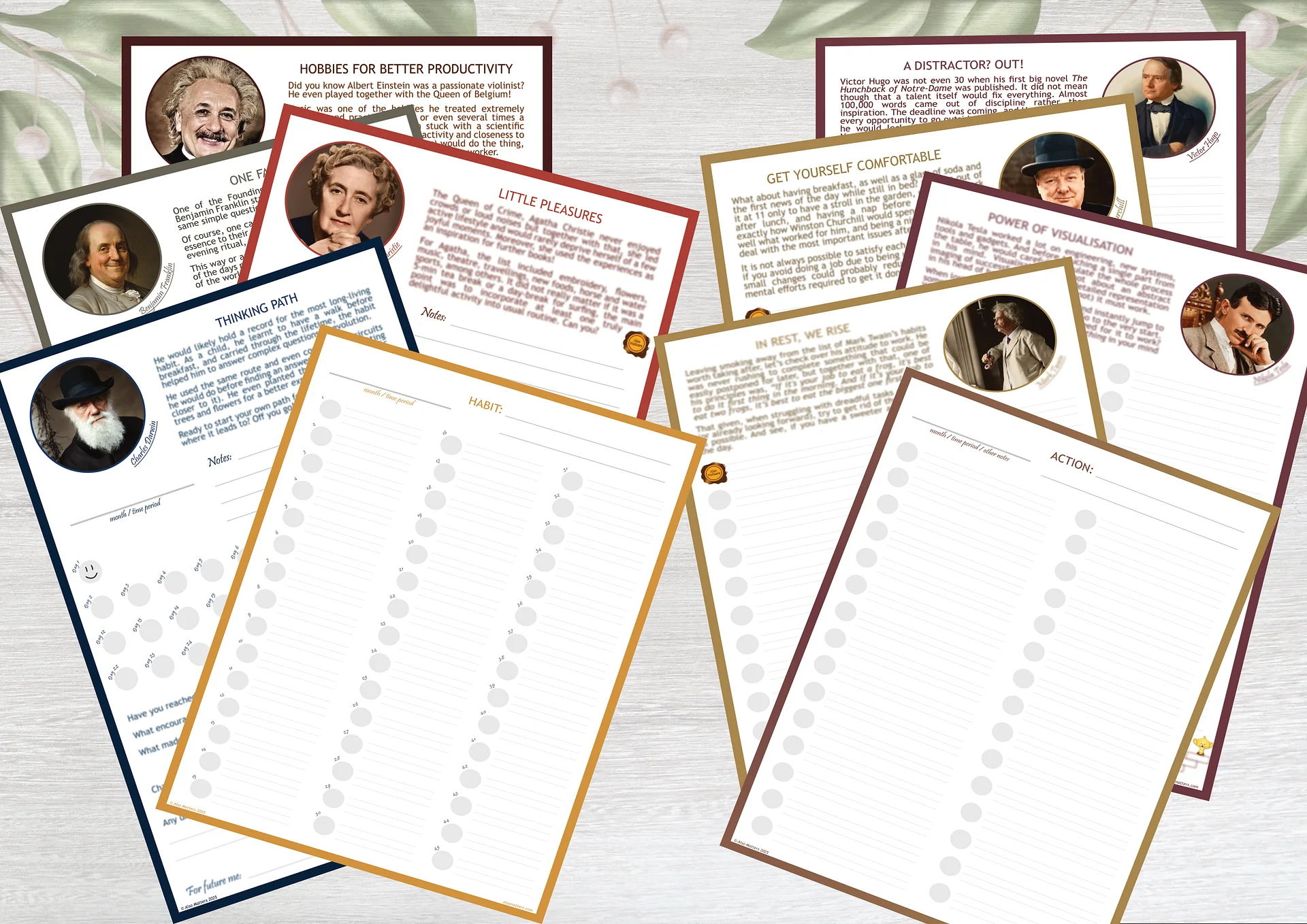 Set "A Year of Productivity" (Habit Tracker + Procrastination Journal) product image (2)