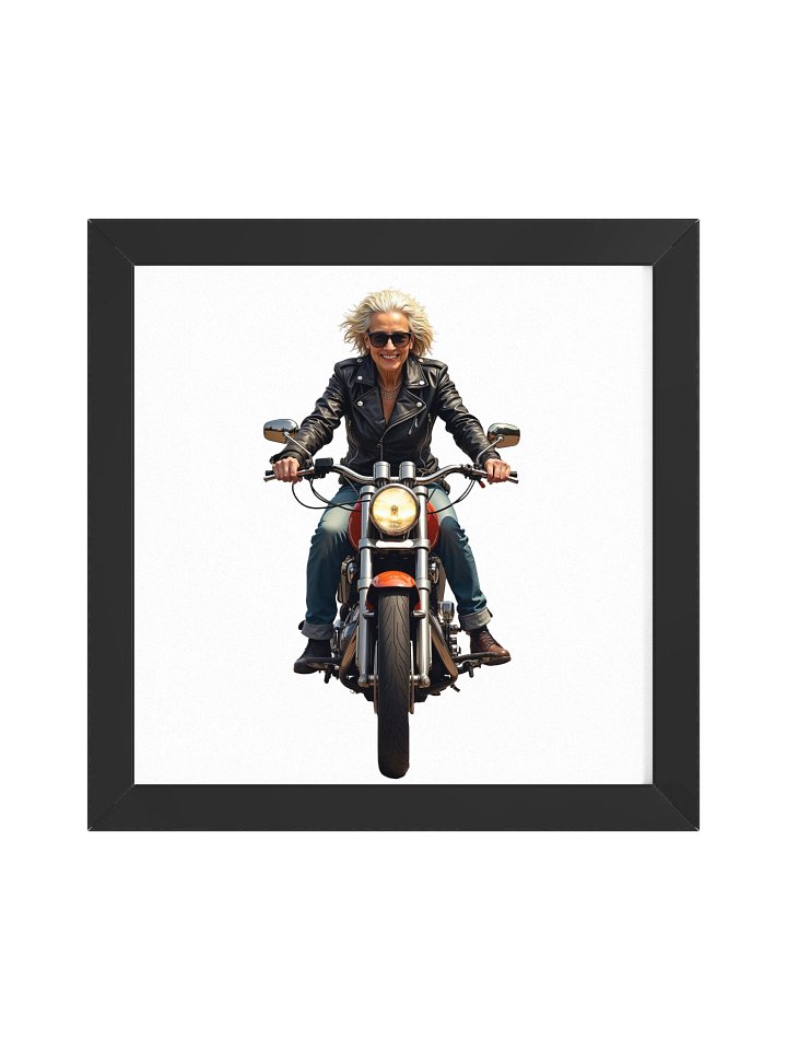 Ageless Rebellion: Woman on 'FARNAVA' Cruiser Art Print product image (6)