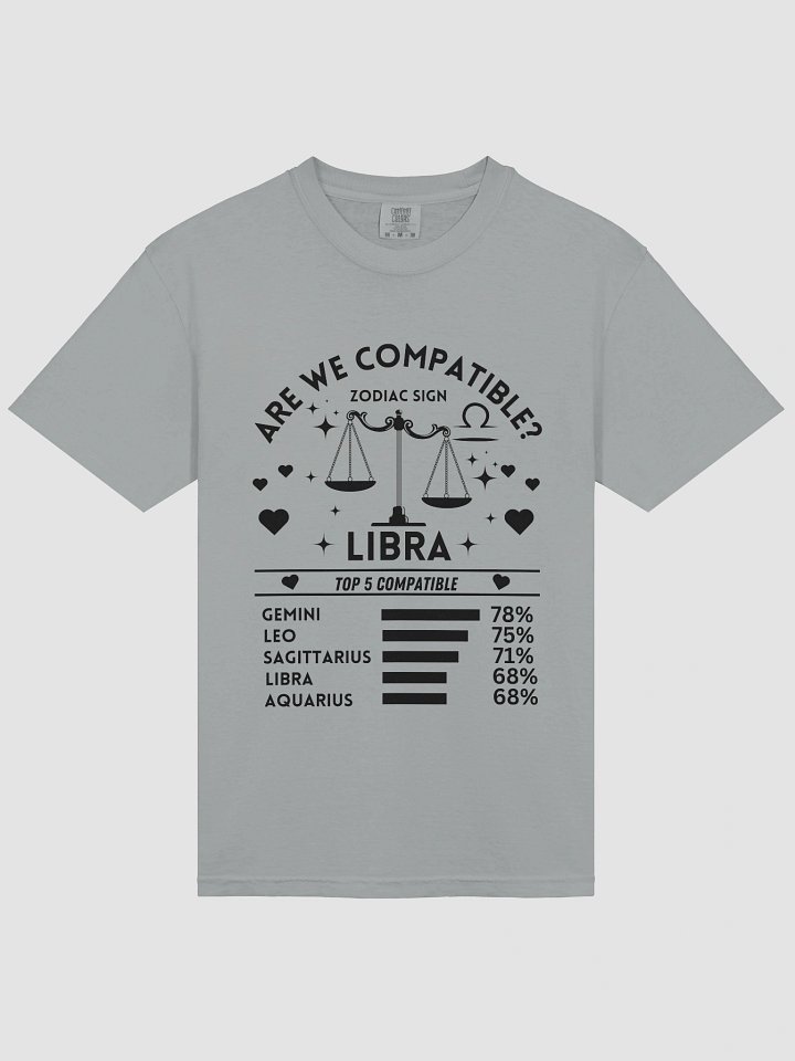 Libra Zodiac Sign Romantic Compatibility T-Shirt - Light Comfort Colors 1717 product image (2)