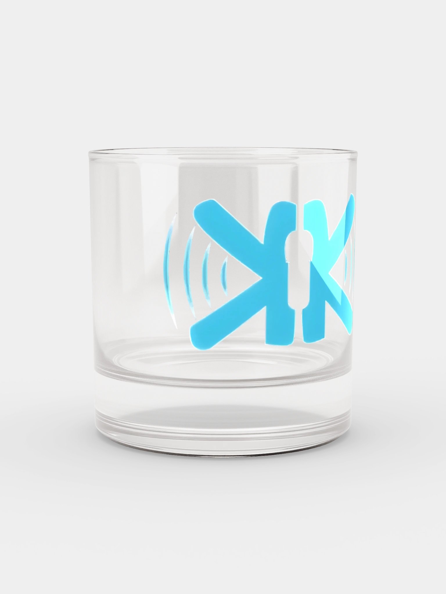 KIUK Rocks Glass — Cyan Logo product image (2)