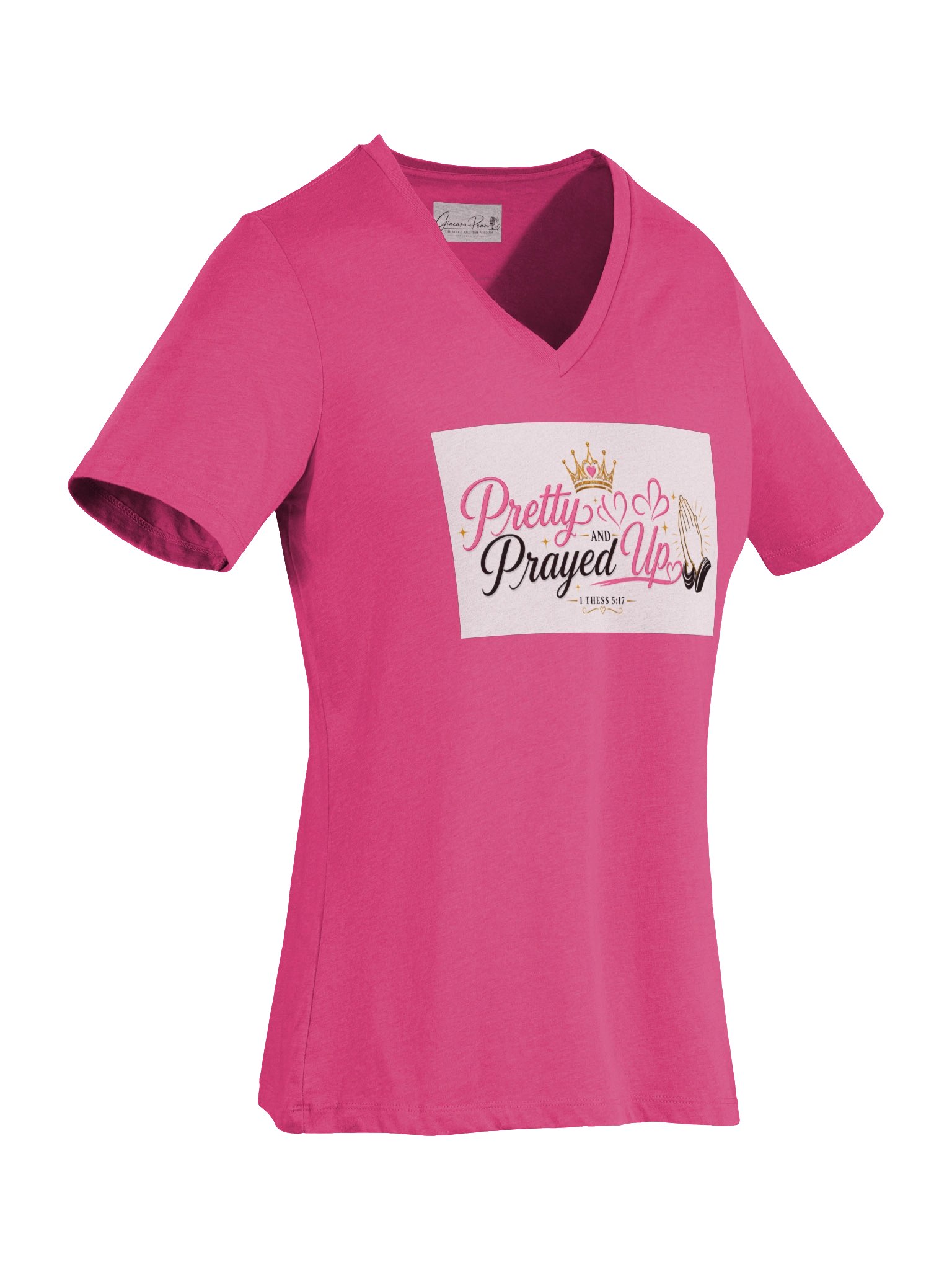 Pretty and Prayed up V-neck-Pink product image (6)