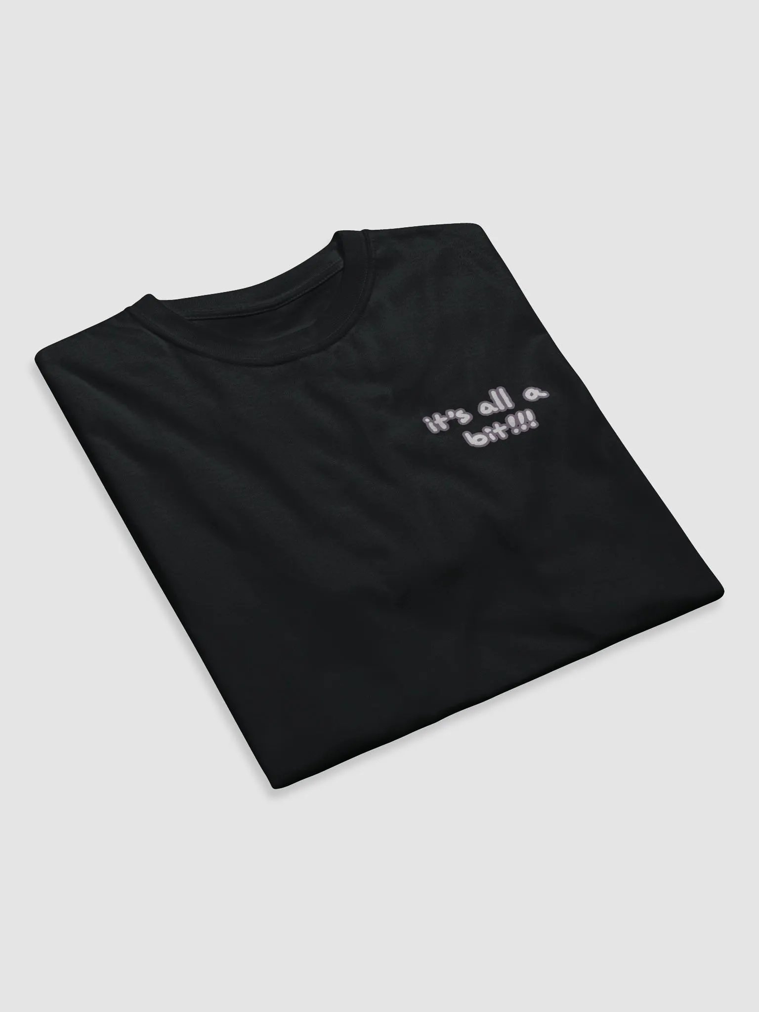 “It’s all a bit!!!” (sm. lined design, #8D778F) unisex eco tee product image (7)