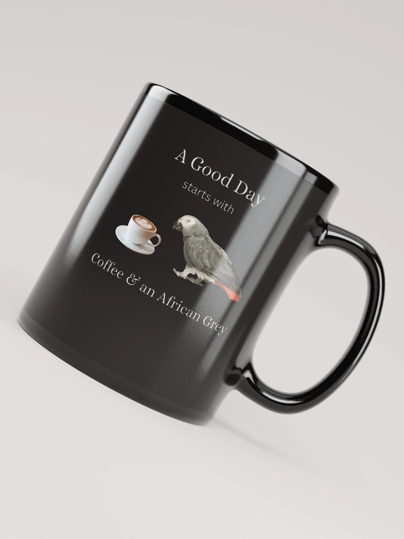 African Grey Parrot Cappuccino Mug product image (4)