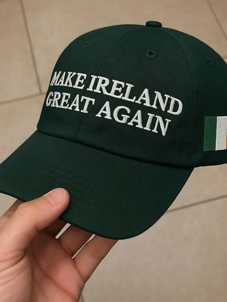 Make Ireland Great Again Embroidered Hat, MIGA Classic Cap, MIGA Hat, Support Ireland, Ireland Fan Gift Hat With Flag product image (1)