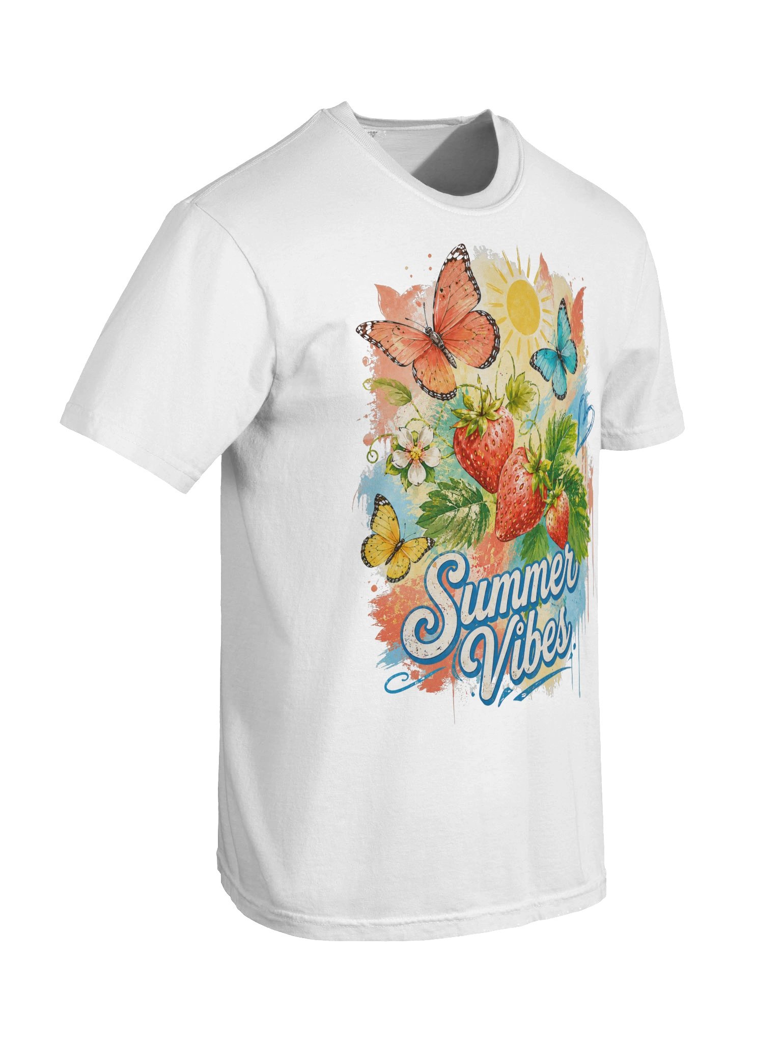 Summer Vibes Strawberry Watercolor Tee product image (6)