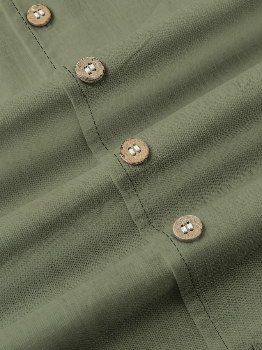 USCRA Premium OD Green Distressed Club Shirt 100% Cotton product image (5)