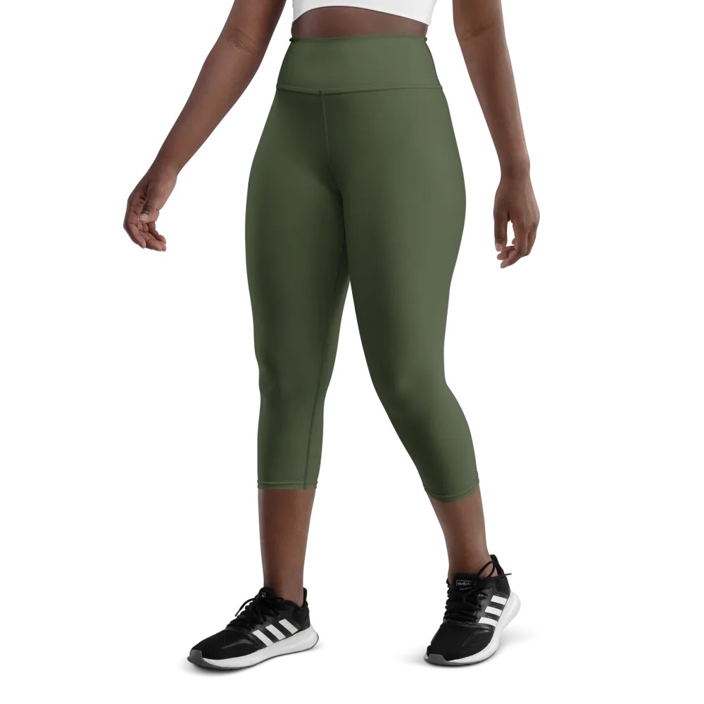Olive High-Waist Capri Leggings product image (3)