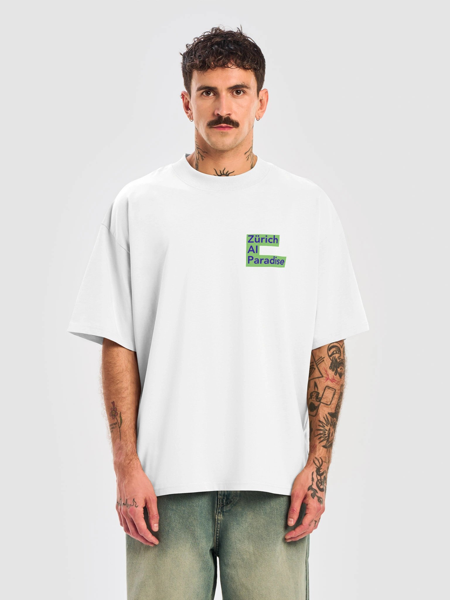 T-shirt Oversized Zurich AI Paradise Blue/Green product image (4)