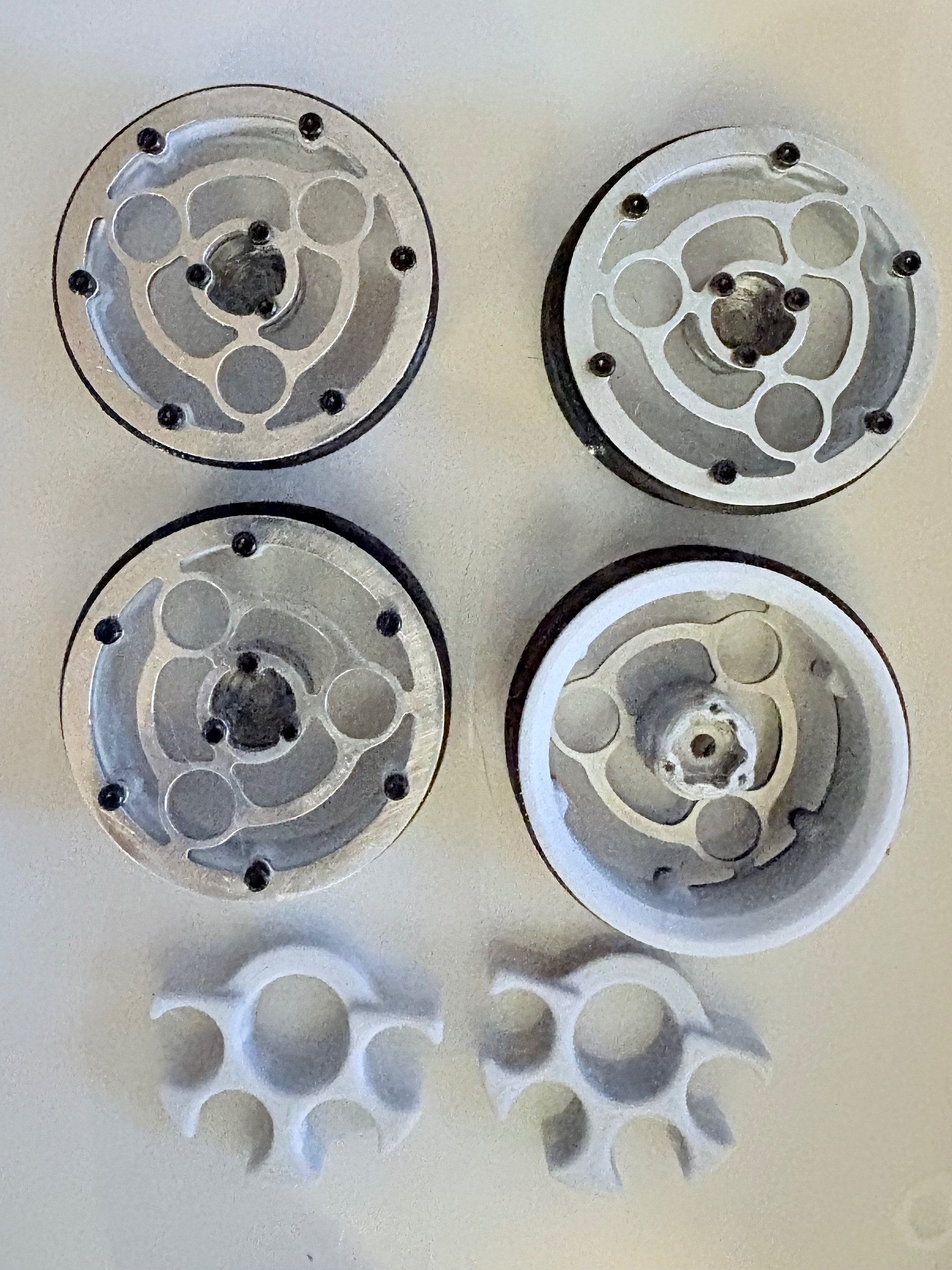 1.7" ( 44MM) High Clearance Wheels: "Sigil" (Cement/ Silver) product image (1)