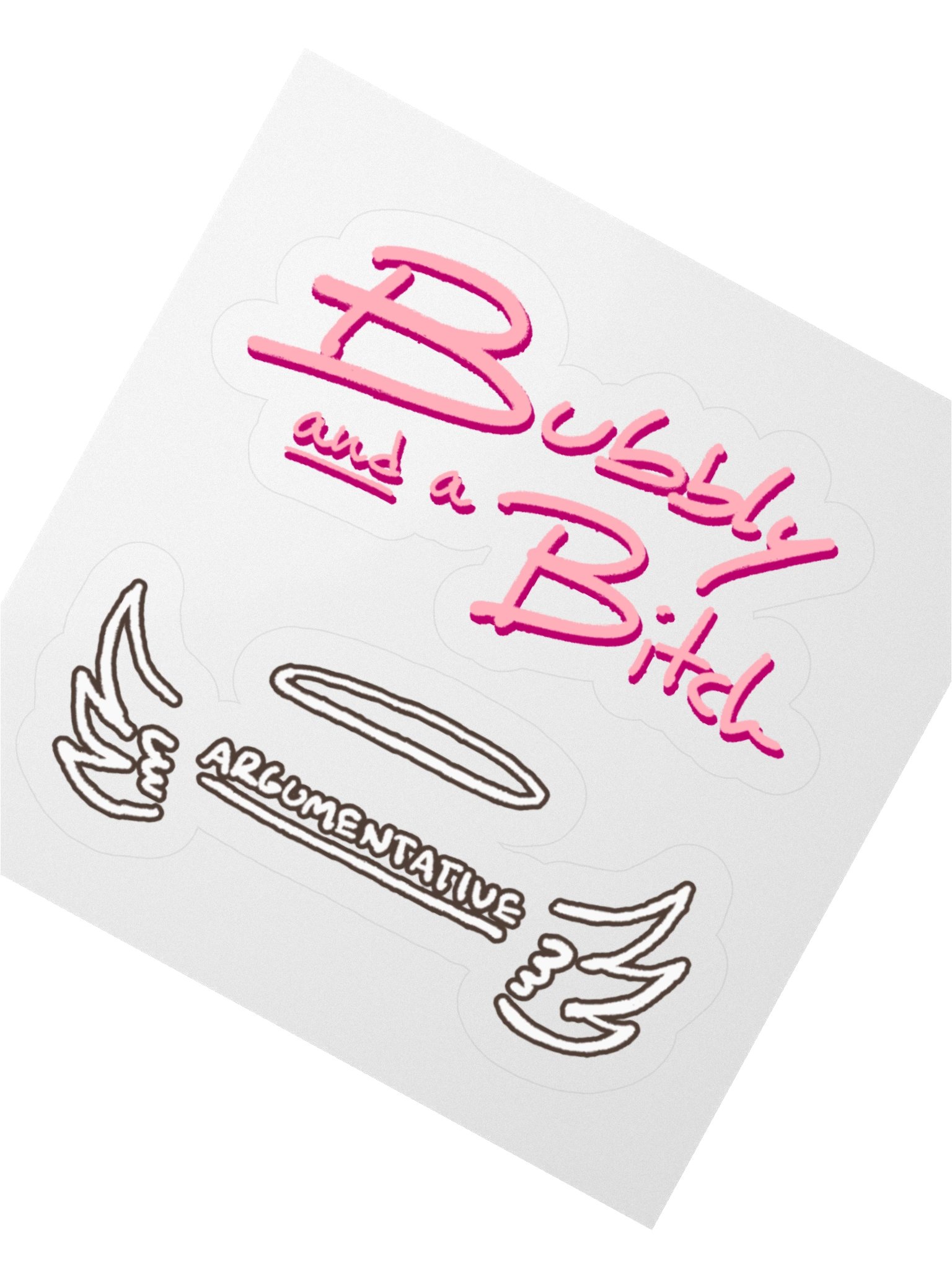 Bubbly and a B pink shadow sticker pack product image (5)