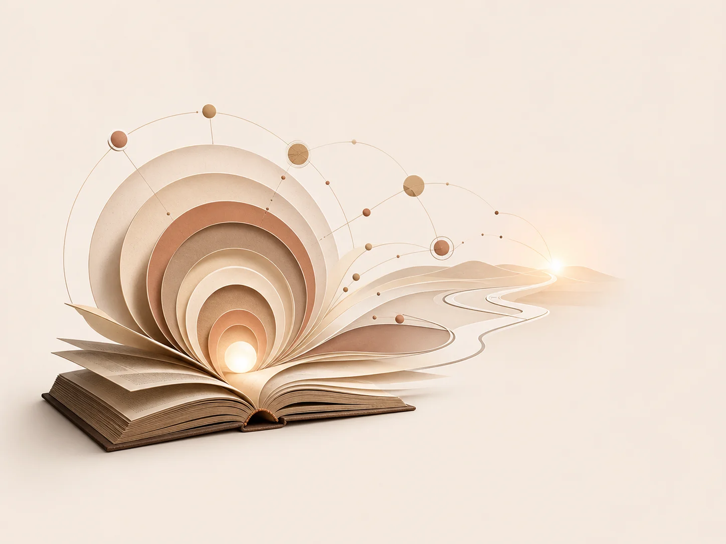 كتاب مفتوح يرمز إلى المعرفة الإنسانية