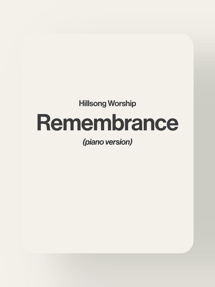 Remembrance - Hillsong Worship product image (1)