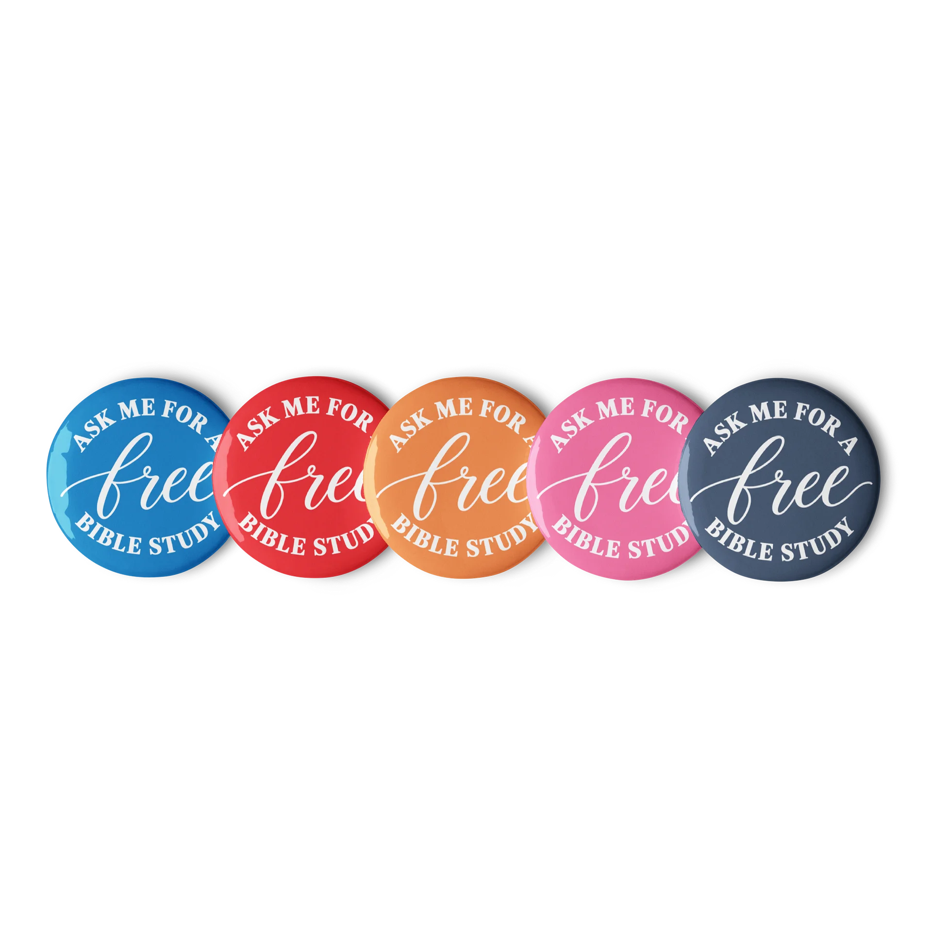 Ask Me For a Free Bible Study Colorful Pin Set product image (2)