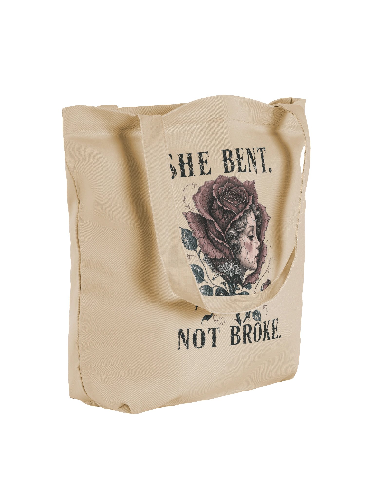 She Bent. Not Broke. Vintage Rose Organic Tote product image (3)