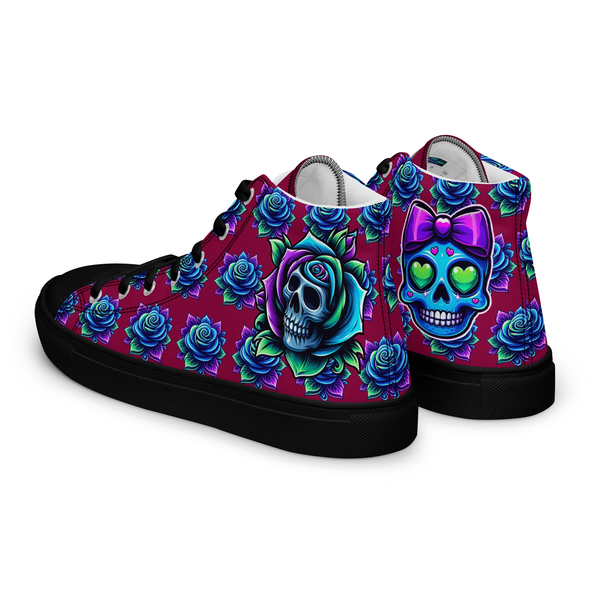 Rose Skull Women's High-Top Shoes product image (5)