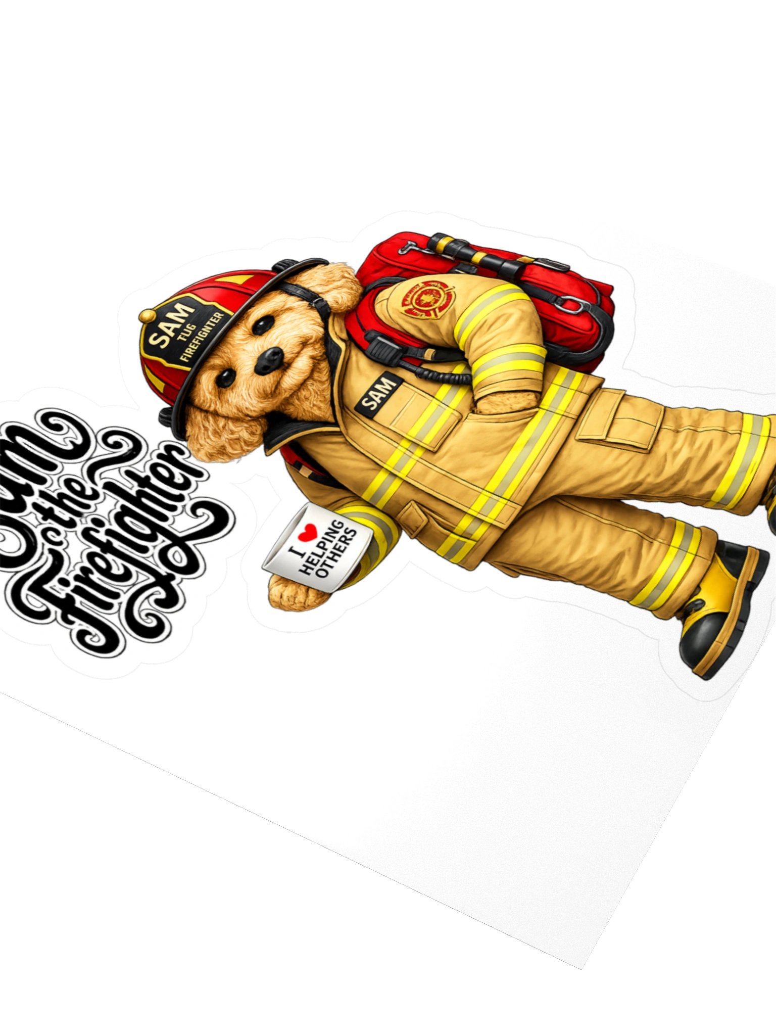 Sam the Firefighter Dog Kiss Cut Sticker product image (3)