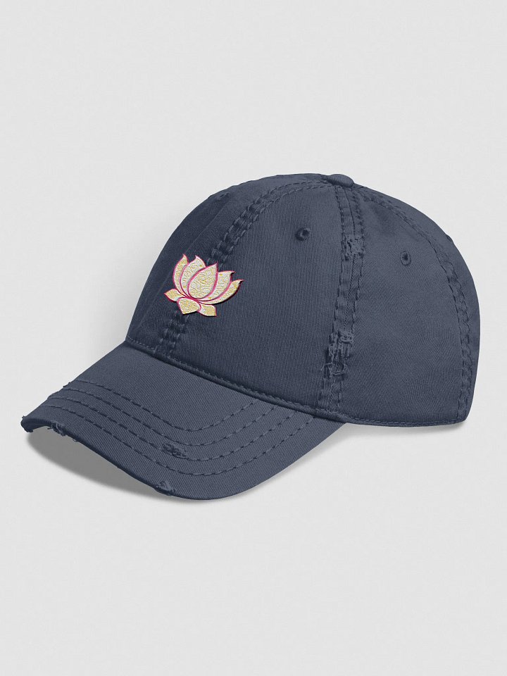 Golden Lotus Distressed Dad Hat product image (2)