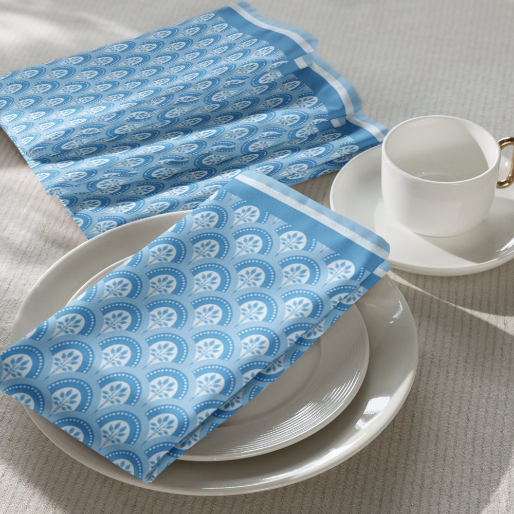 Le Blue Deco Cloth Napkin Set – Elegant Art Deco Dining (4-Piece) product image (5)