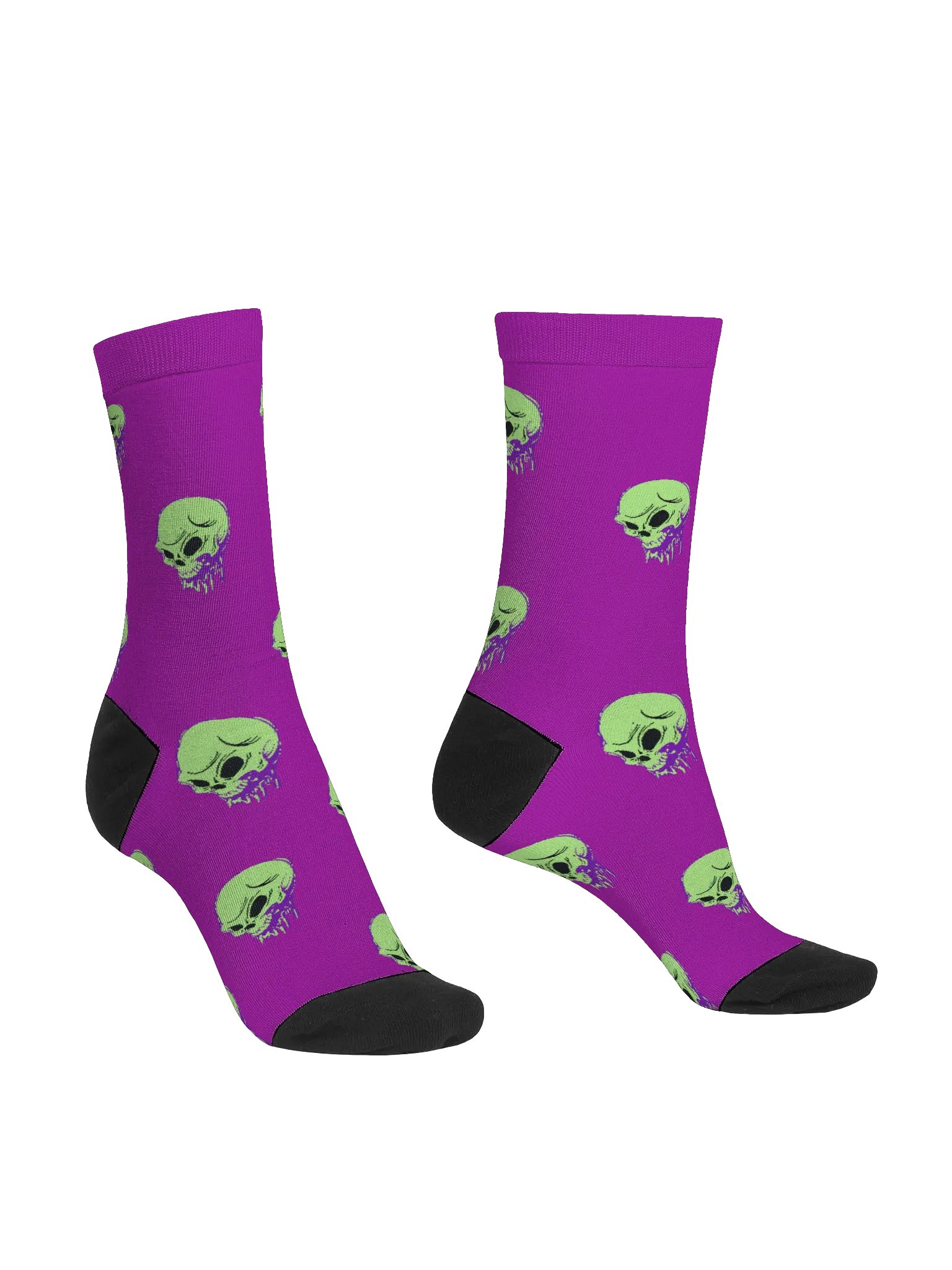 corrosive neon skull logo pattern socks product image (3)