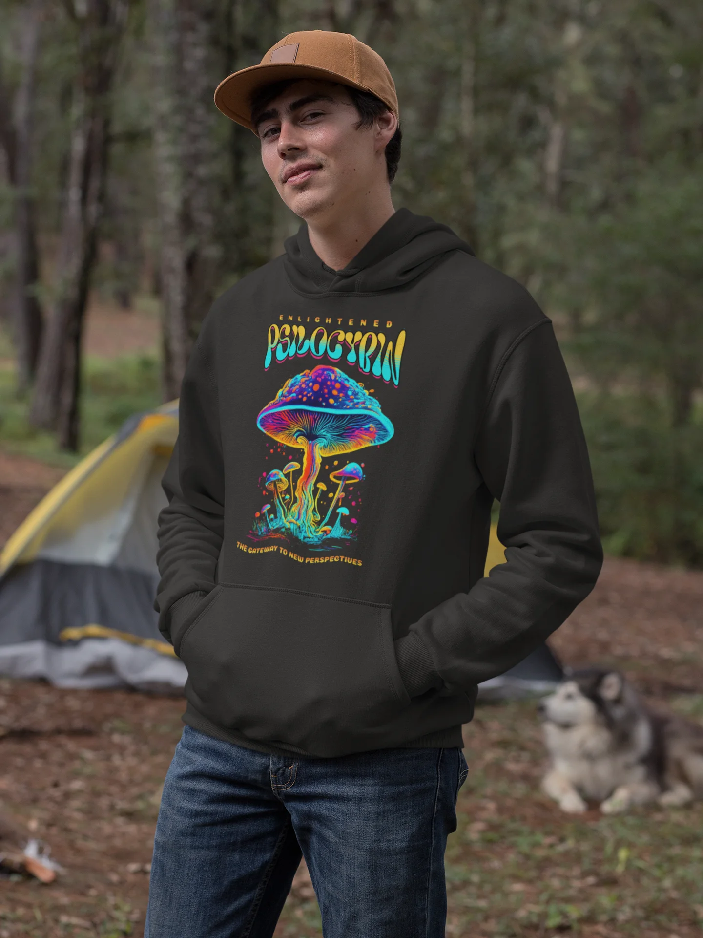 Enlightened Psilocybin Mushrooms - Gateway to New Perspectives - Premium Unisex Hoodie product image (2)