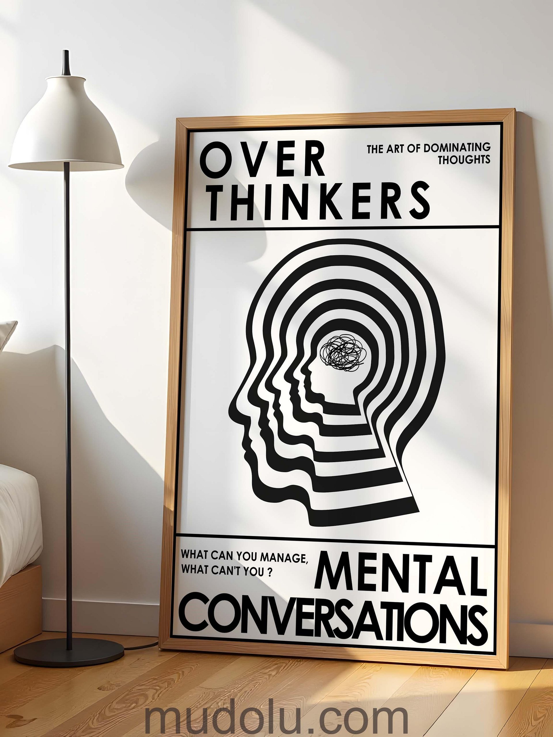 OverThinkers Wall art Poster White Black product image (9)