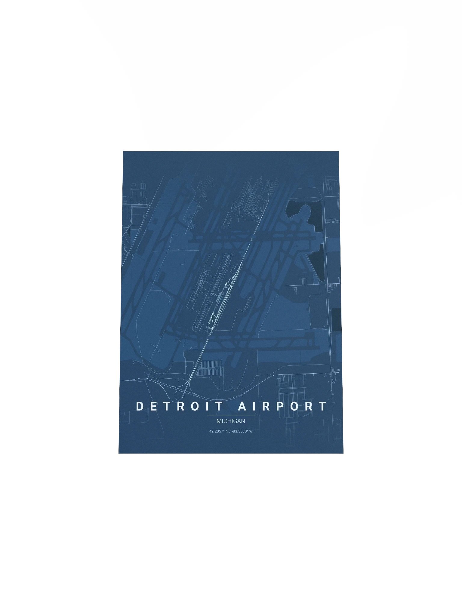 Detroit Airport Blueprint Poster product image (13)