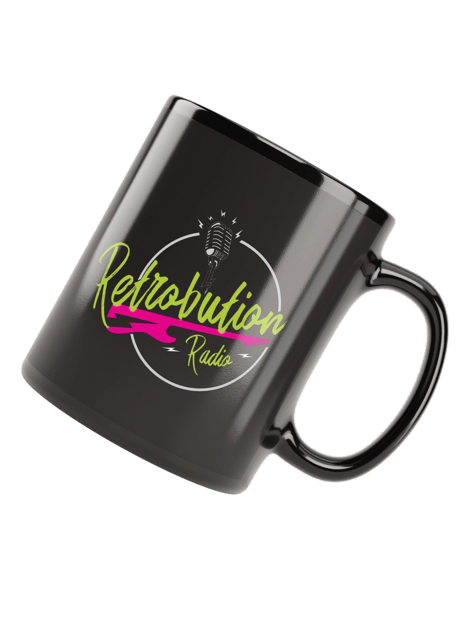 Retrobution Radio Black Glossy Mug product image (6)