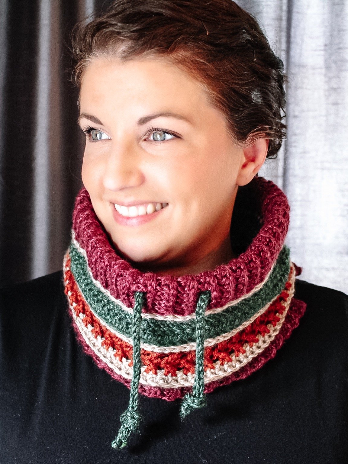Persinette Drawstring Crochet Cowl Pattern | Instant PDF download with Photo Tutorial product image (5)