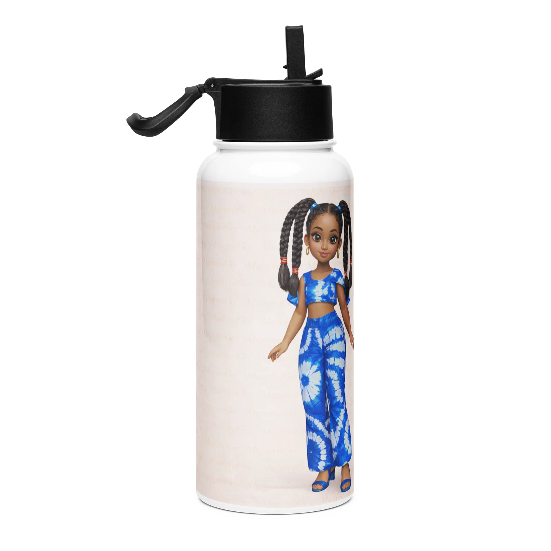 MummiGer Blue Tie-Dye Stainless Steel Water Bottle product image (4)