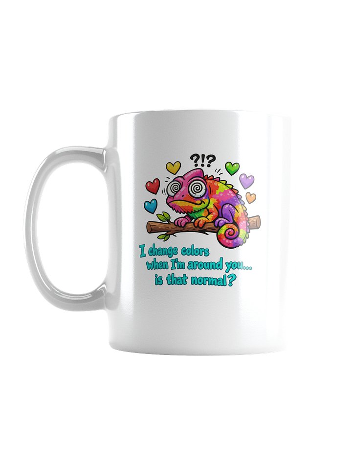 Chameleon Valentine Mug 11oz - "I Change Colors When I'm Around You" Funny Love Gift - Cute Romantic Coffee Mug for Boyfriend Girlfriend Wife Husband - Anniversary Birthday Present product image (1)