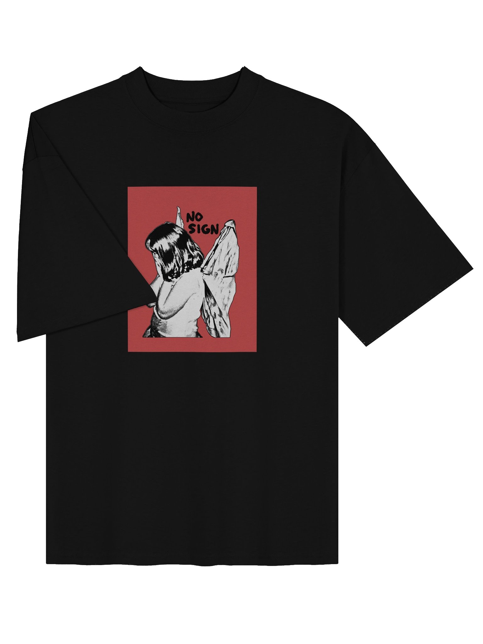 "NO SIGN" red unisex boxy tee product image (6)