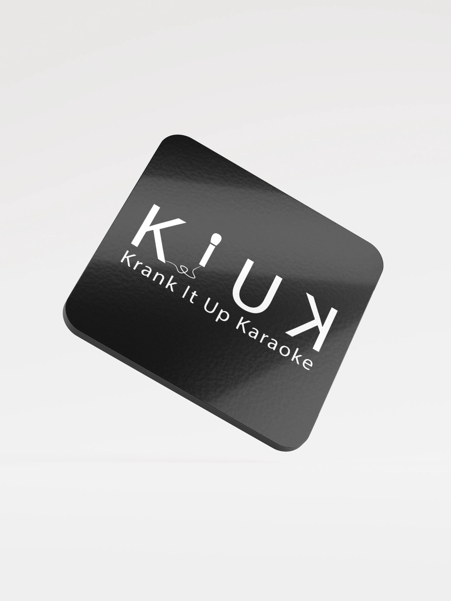KIUK Word Logo Glossed Cork Coaster-Black product image (1)