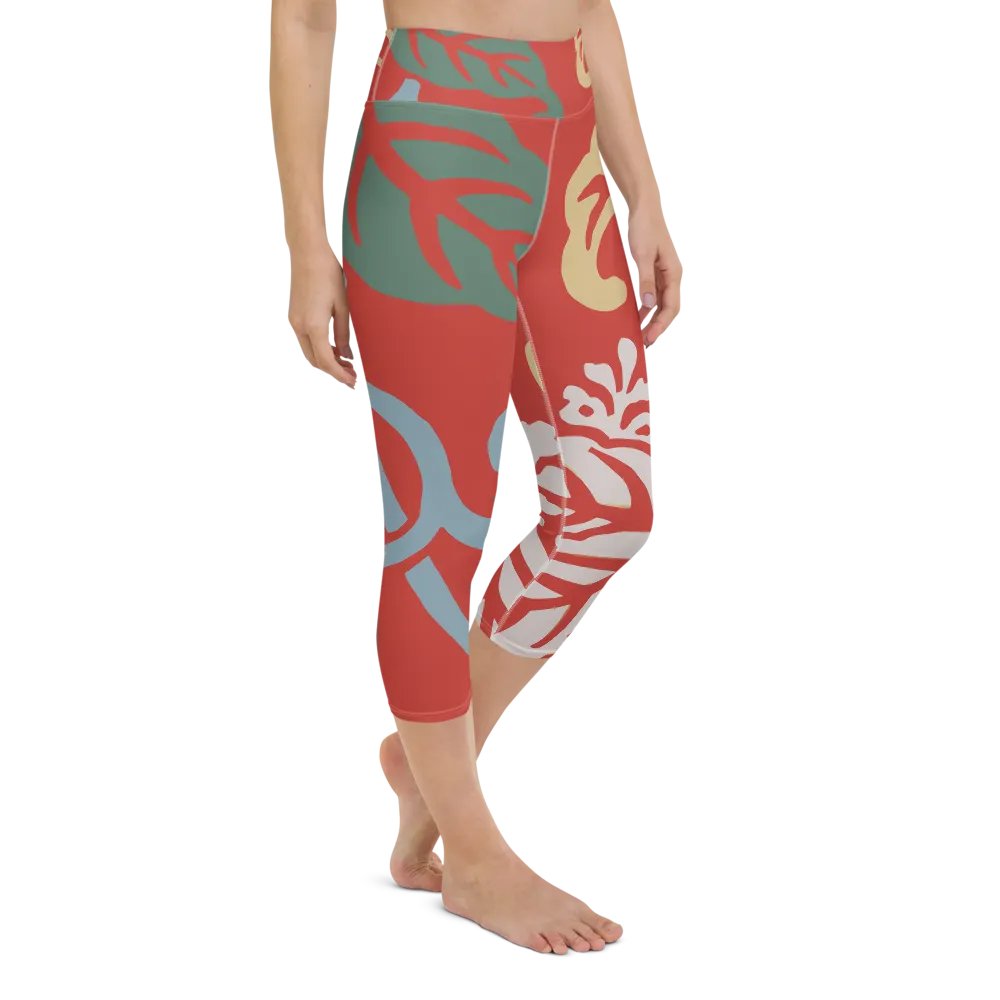 Japanese Vintage Floral Capri Yoga Leggings product image (9)