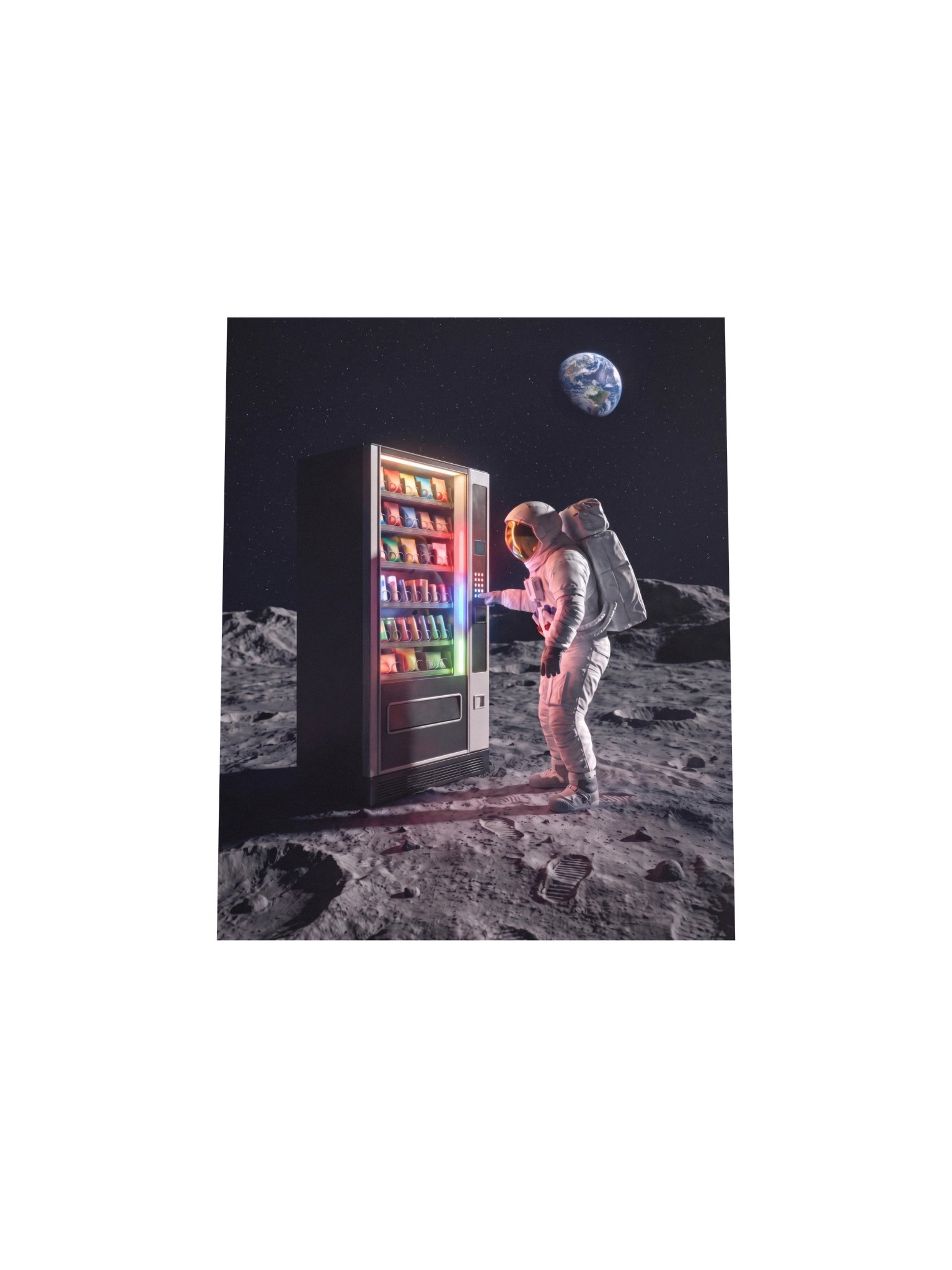 Astronaut Vending Machine on the Moon Dreamcore Matte Poster product image (4)