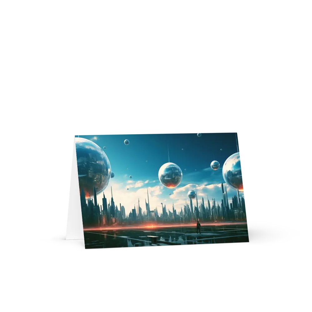 City of Reflections: A Vision Beyond Time Blank Greeting Card product image (1)