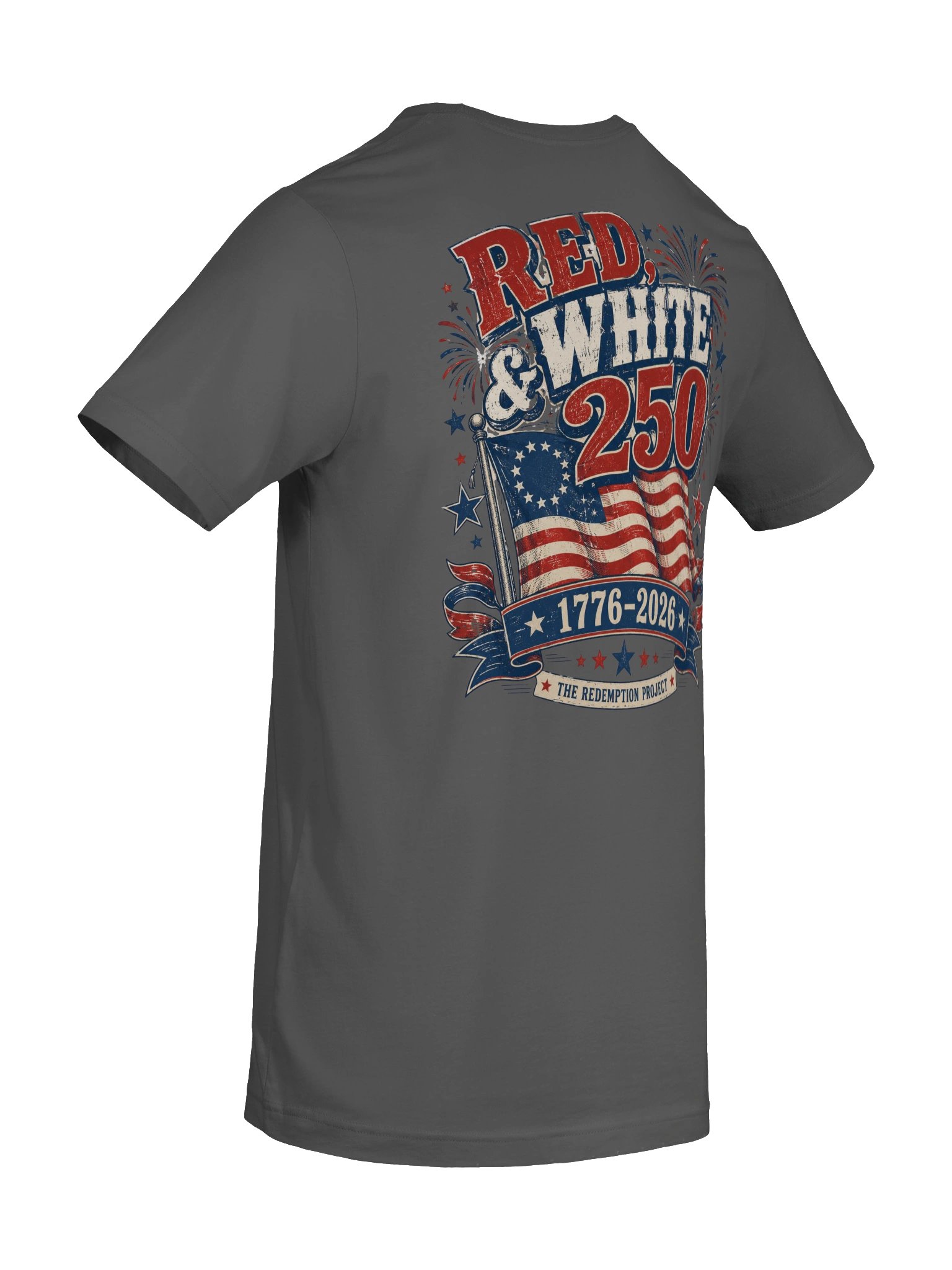 Red White and 250 America 250 T-Shirt product image (51)