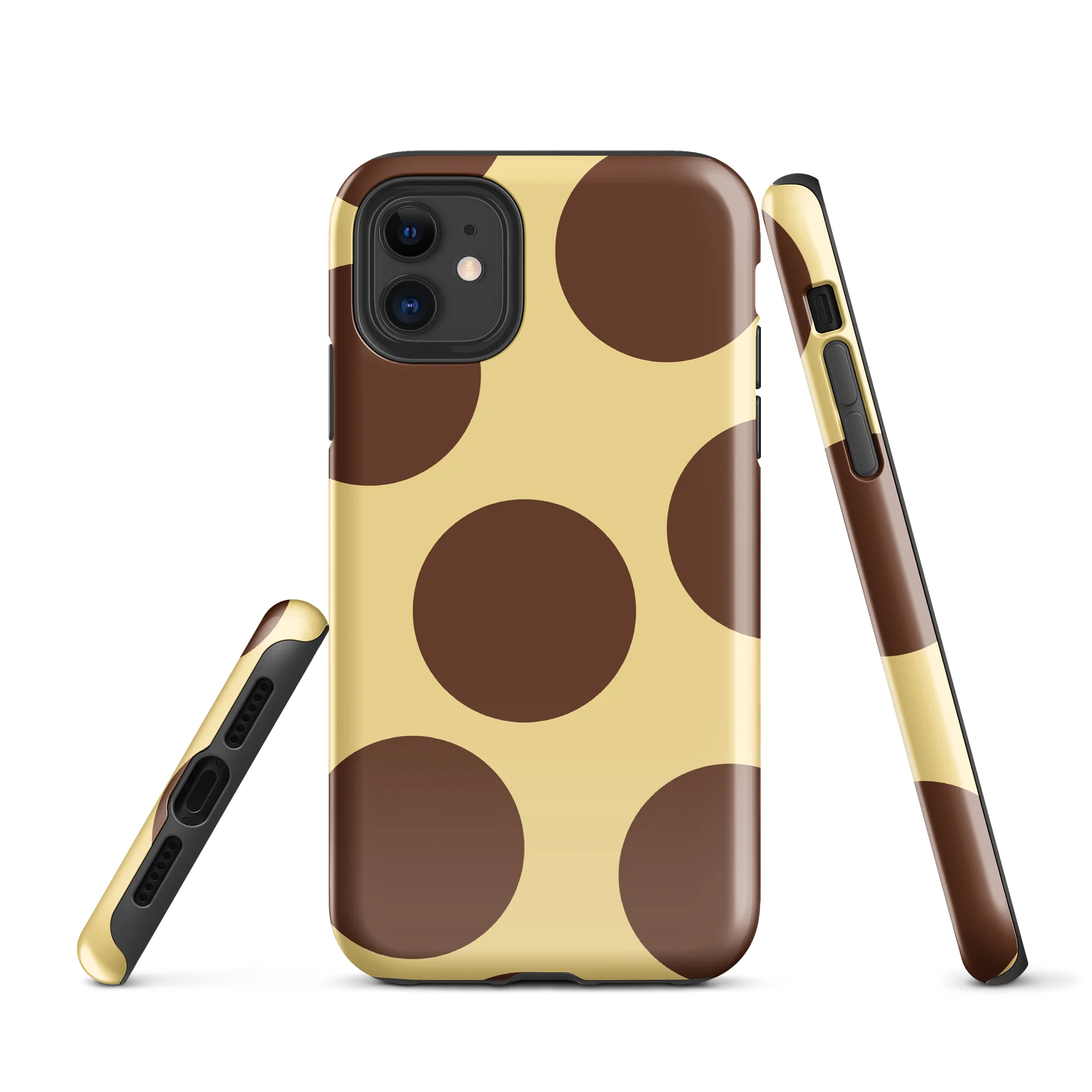 big polka brown i phone case product image (1)