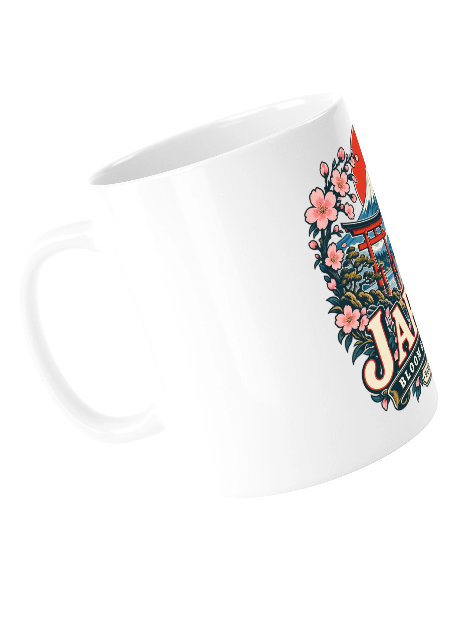 Japan Mount Fuji & Sakura Ceramic Coffee Mug | WanderOdd product image (5)