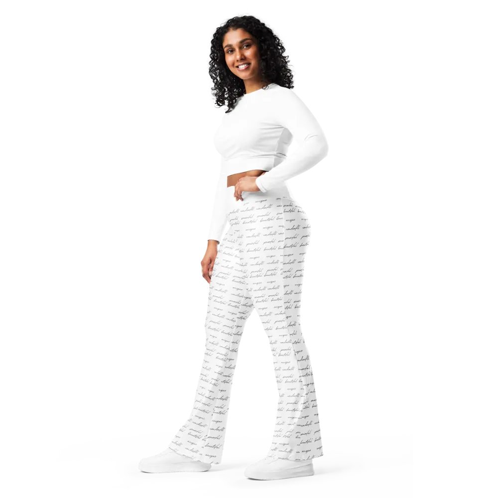 "Beautiful, Unique, Wonderful, Powerful" Affirmation Flare Pants product image (9)