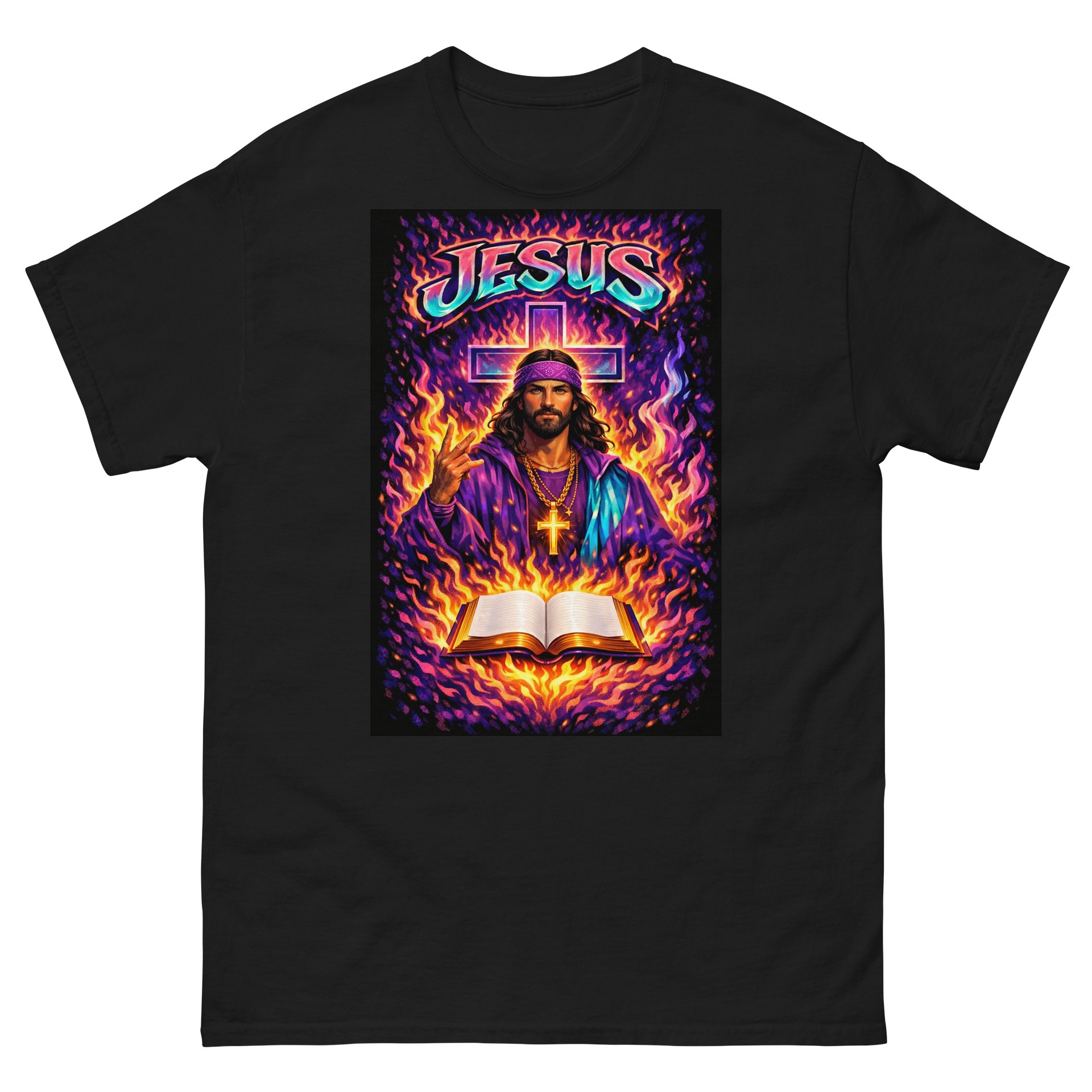 Neon Jesus Fire & Cross Tee product image (2)